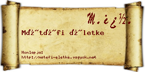 Mátéfi Életke névjegykártya